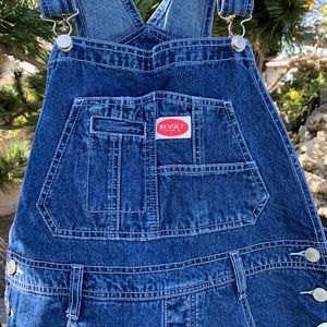 VINTAGE Revolt Denim Shortalls NWT
